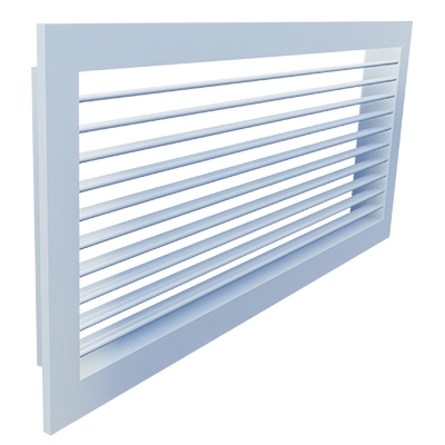 Aluminium wall grille with adjustable vanes
