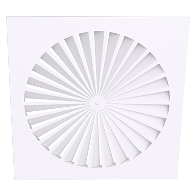 Square swirl diffuser with fixed blades
