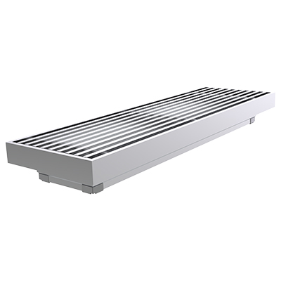 Aluminium floor grille with removable core