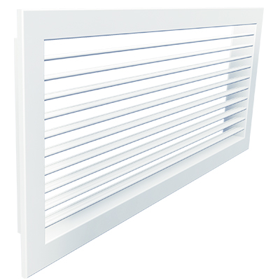 Steel wall grille with adjustable vanes